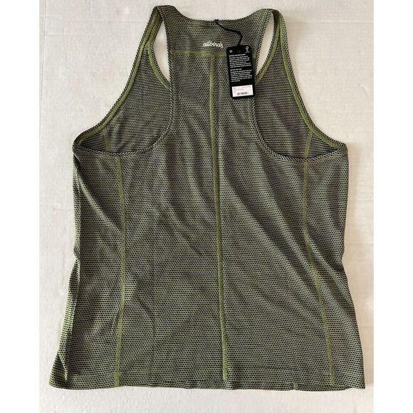 Allbirds Natural Run Tank Women Sz L Black Green Pullover Wool Blend Sheer - Picture 3 of 6